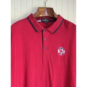 Boston‎ Red Sox Shirt Mens XL Red MLB Baseball Polo Embroidered Short Sleeve